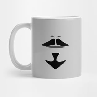 Gray and Black Athos Musketeer Mustache and Goatee Mug